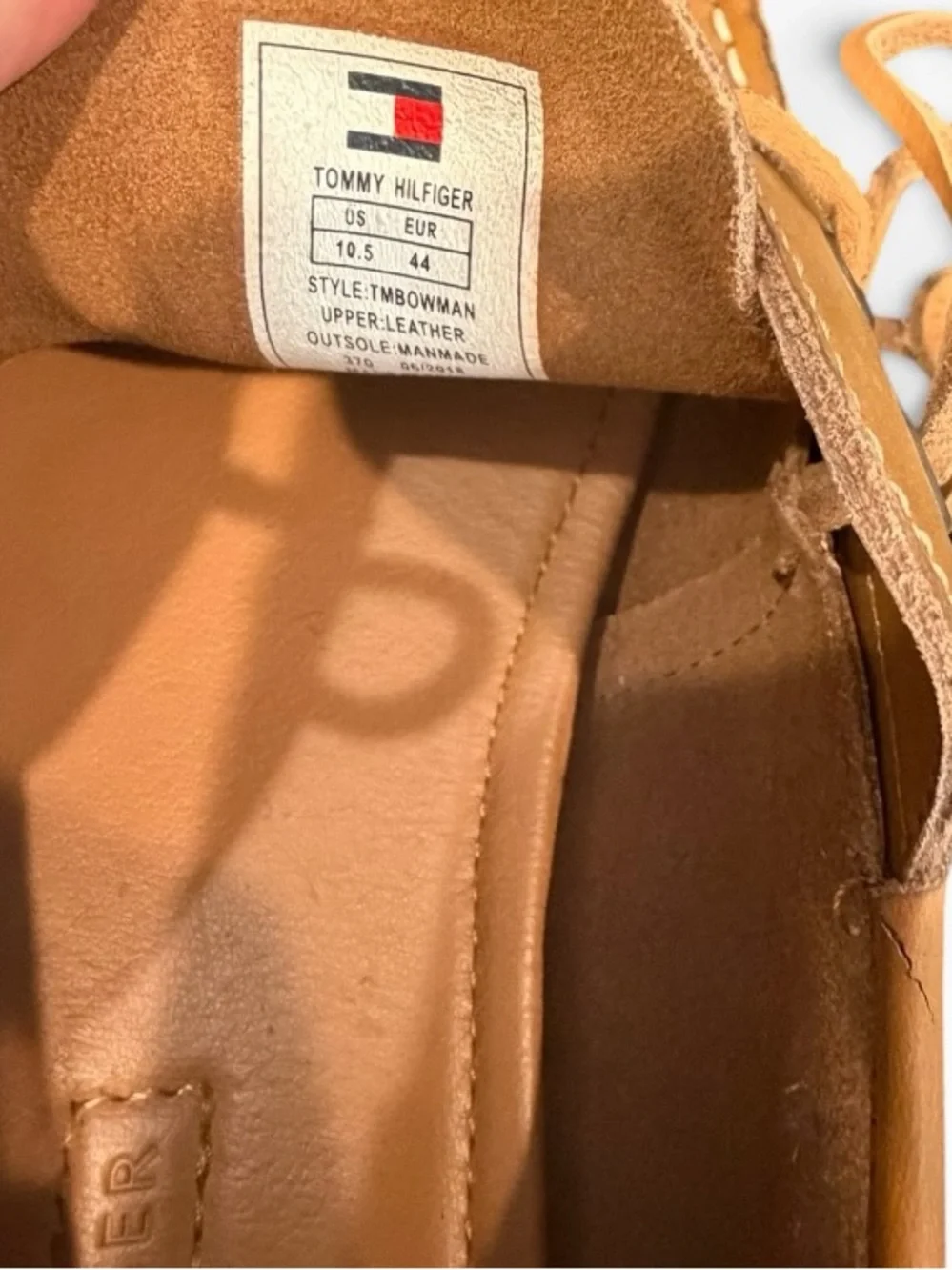 Tommy Hilfiger Bowman Tan Leather Boat Shoes Moccasins Men’s Size 10.5